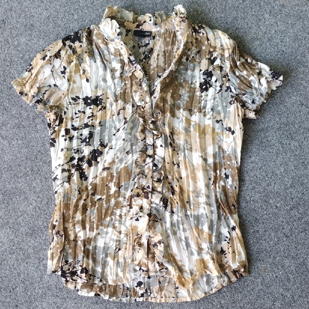 Zara Women's Ruffled Blouse - Cream and Black - Picture 3 of 13